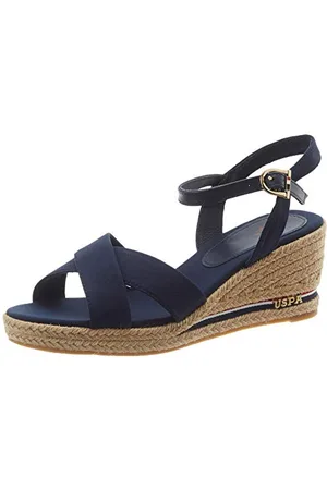 U.S. Polo Assn. Madelyn Rope, Sandali con Cinturino alla Caviglia Donna, Blu (Dk Bl 002), 41 EU