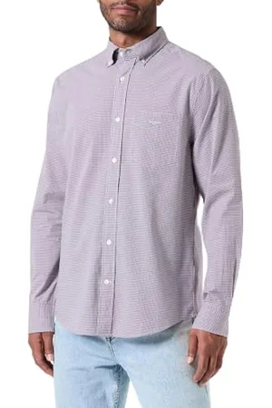 GANT Reg Poplin Micro Gingham Shirt Camicia, , S Uomo