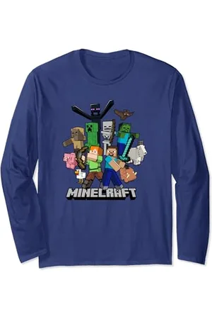 Minecraft Heroes & Enemies Group Shot Maglia a Manica