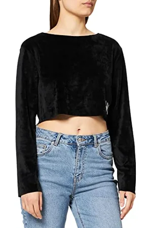 KENDALL + KYLIE KENDALL & KYLIE K&K W Active Velvet Uneven Cropped Top KKW351654 Blouse, , XL Femme
