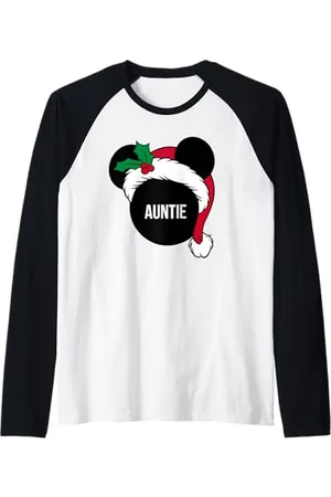 Disney Cappello da Babbo Natale, motivo: Topolino Maglia con Maniche Raglan