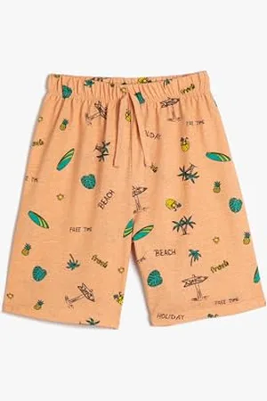 Koton Shorts Drawstring Printed Cotton Pantaloncini, (2d0), 9-10 Anni Boys
