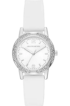 Skechers Orologio Vanowen da donna, movimento a tre lancette, cassa in lega argentata da 32 mm con cinturino in silicone, SR6270