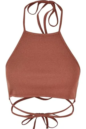 Urban classics Ladies Rib Trapeze Cropped Top Canottiera da Donna