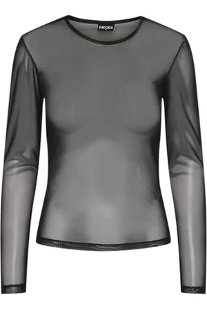 Pieces® Pcninni LS Mesh Top Noos BC Maniche Lunghe, , L Donna