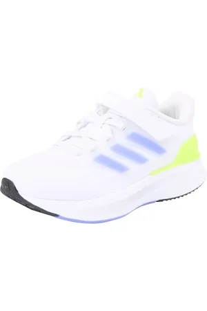 adidas ULTRARUN 5 Shoes Kids, Scarpe da Corsa Unisex-Adulto, Cloud White/Cobalt Blue/Lucid Lemon, 38 EU