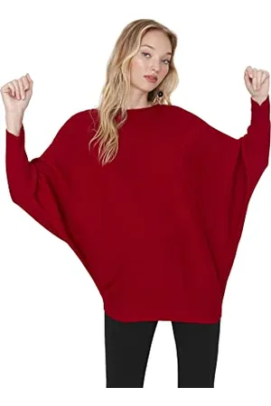 Trendyol Maglione da Donna con Scollo a Barchetta, vestibilità Regolare Maglia di Tuta, , S