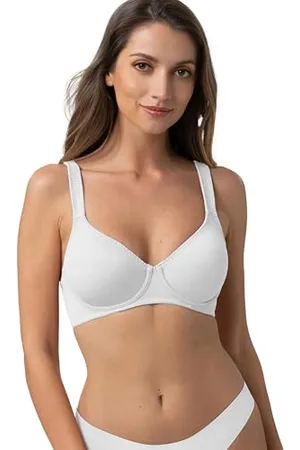 Dorina Lindsay Reggiseno con Ferretto e Coppe Modellate, Non Imbottito, Copertura Completa, Tessuto Micro Morbido, Spalline Regolabili per Comfort e Supporto, Bianco