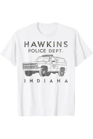 Stranger Things Netflix Hawkins Police Dept. Indiana Maglietta