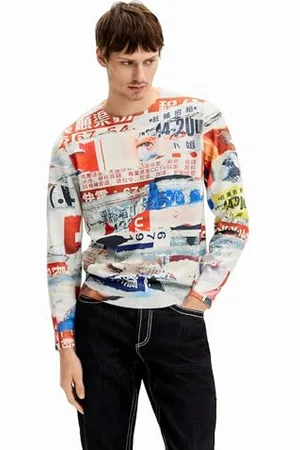 Desigual Maglione da Uomo a Maglia Sottile Tuta, , M