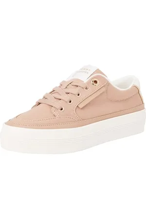 Tommy Hilfiger Donna Sneakers Vulcanizzate Essential Textile Zeppa, Marrone , 39