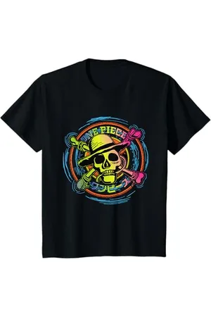 Onepiece Bambino Anime Cappello di paglia Pirati Logo Kanji Kids Maglietta