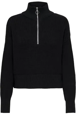 ONLY Onlfolly LS-Maglia con Mezza Zip Maglione, , M Donna