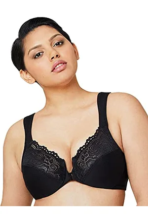 Glamorise Elegance Front Close Underwire Bra, Reggiseno a Coppa Piena Donna, (Black 2), 6D (Taglia Produttore: 90D)