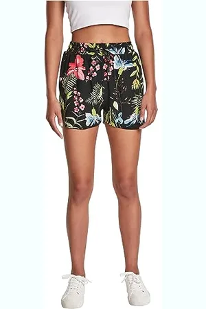 Urban classics Pantaloncini Donna Sportivi con Motivi Floreali in Viscosa, Senza Cerniere, S