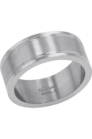 QS by s.Oliver Ring Anelli da Uomo in Acciaio Inossidabile, Argento, in confezione regalo, 2035531