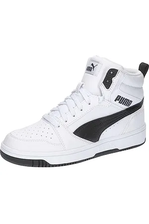 PUMA Rebound V6 Mid Jr, Scarpe da ginnastica Unisex - Bambini e ragazzi, White Black, 35.5 EU