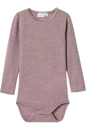 NAME IT Nmfwang Wool Needle LS Body Solid Noos Maniche Lunghe, , 80 Bambine e Ragazze