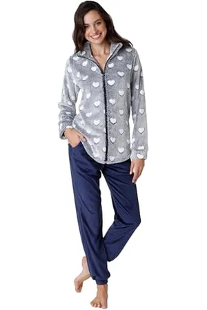 Lovable Lungo Aperto in Pelliccetta e Micropile Homewear, , XL Donna
