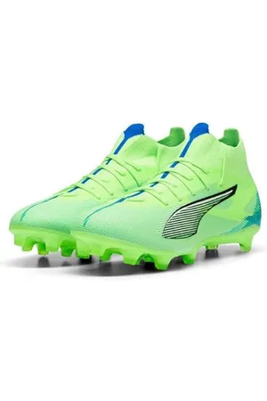 PUMA Ultra 5 Match+ FG/AG, Soccer Shoe, Fizzy Apple White-Bluemazing, 39 EU