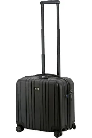 LIGHTPAK JSA 2 in 1 Reisetrolley, Rollkoffer aus ABS Kunststoff, Reisekoffer mit doppelten 360° Leichtlaufrollen Bagaglio a mano 41 centimeters 30 (Schwarz Matt)