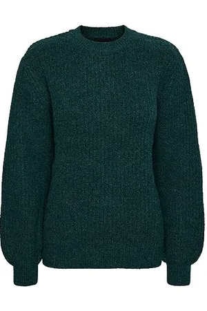 Pieces® Pcnanna LS O-NCK Loose Wool Knit Noos BC Maglione, Trekking Green, XS Donna