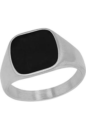 QS by s.Oliver Ring Anelli da Uomo in Acciaio inox epossidico, Argento, in confezione regalo, 2027428