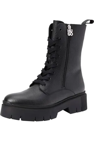 HUGO BOSS Kris_LaceUpBoot_GRLT, Stivaletto Donna, Black, 42 EU