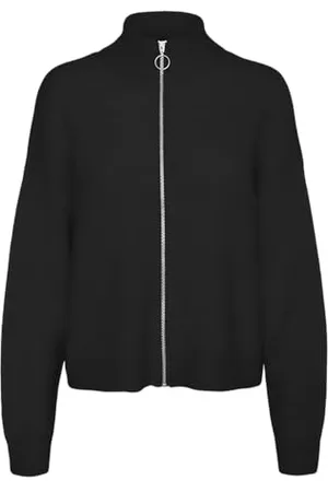 VERO MODA Vmpalma LS-Cardigan con Zip a Maniche Lunghe, Modello Noos Maglione, , S Donna
