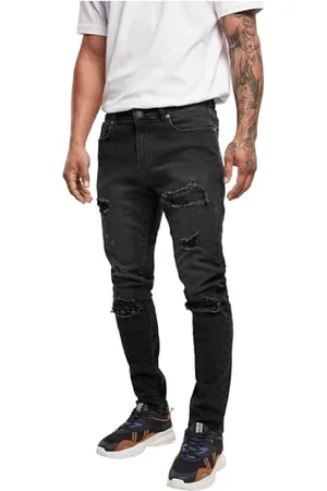 Urban classics Jeans Slim Fit Distrutti Pesanti Pantaloni, , 32 Uomo