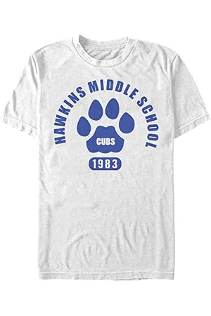 Stranger Things Hawkins Cubs Paw Emblema Maglietta a Maniche Corte T-Shirt, , M Uomo