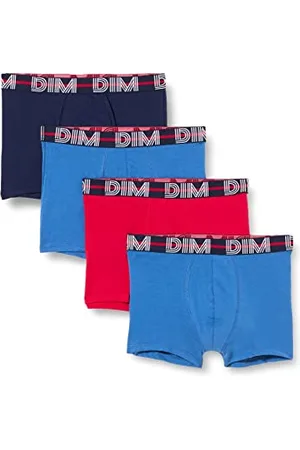 Dim Boxer in Cotone Stretch Powerful Uomo x4, Rosso Bacca/Blu Notte/Blu Cobalto/Blu Notte, M