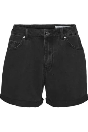 VERO MODA Vmzuri Hr Loose Shorts Mix Noos, Pantaloncini Donna, (Black Denim), S