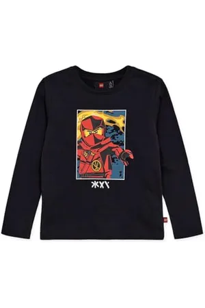 LEGO Wear LWTANO 604-Langarmshirt T-Shirt, Black, 140 Bambino