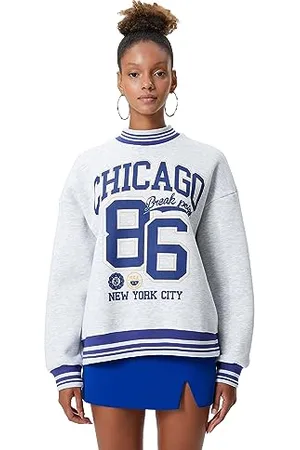 Koton Felpa College a Maniche Lunghe con Scollo Rotondo Maglia di Tuta, (krm), XL da Donna
