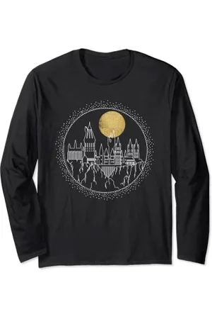 Harry Potter Hogwarts Full Moon Line Art Maglia a Manica
