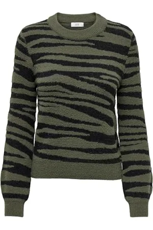 JDY Jacqueline de Yong lorraine Animal L/S Pullover Knt Noos Maglione Lavorato a Maglia, Kalamata 1, S Donna