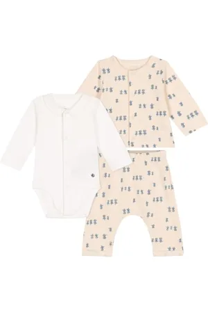 Petit Bateau A0BN7 Set A Maniche Lunghe Da 3 Pezzi Unisex - Bimbi 0-24 12 Mesi