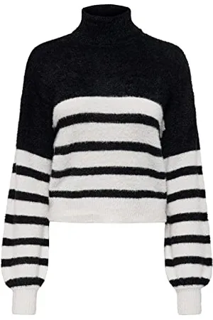 ONLY Onlpiumo L/S Stripe-Maglia a Girocollo Maglione, , M (Pacco da 4) Donna