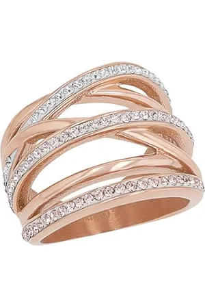 QS by s.Oliver Ring Anelli da Donna in Acciaio Inossidabile, con cristallo, color rosa, in confezione regalo, 2020960