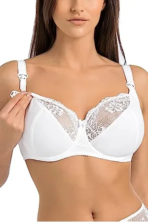 Teyli Reggiseno Allattamento Donna con Ferretto Spalline Regolabili - Reggiseni maternità Cotone Finiture in Pizzo - Reggiseni maternità 5G