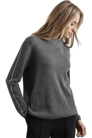 Street one A303049 Felpa Cosy con Dettaglio in Contrasto, Echo Grey Mel, 44 Donna