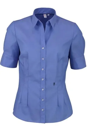 Seidensticker Hemdbluse Langarm Slim Fit Uni Bügelfrei, Camicia Donna, (Mittelblue 14), 40