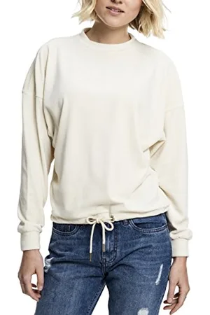 Urban classics Girocollo da Donna in Velluto Oversize Maglione, (Ssabbia 208), XL