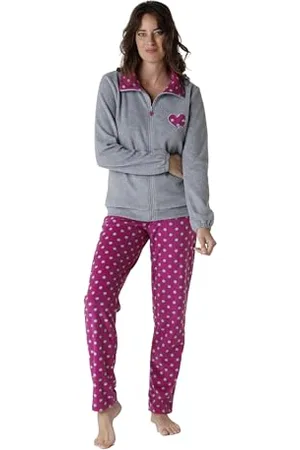 Lovable Lungo Aperto con Zip in Pelliccetta e Micropile Homewear, , XS Donna