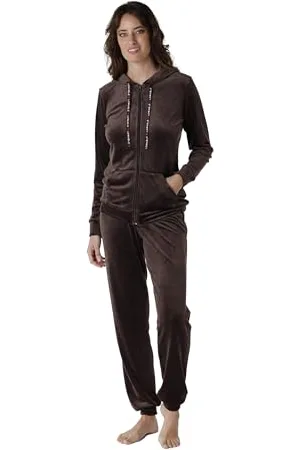 Lovable Lungo Aperto in Ciniglia e con Cappuccio Homewear, , M Donna