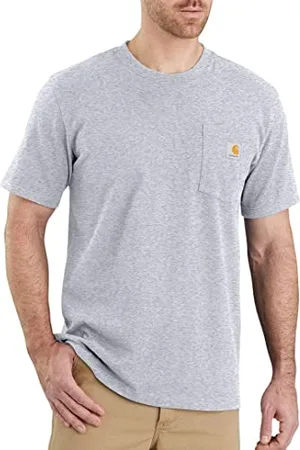 Carhartt Relaxed Fit Heavyweight Short-Sleeve K87 Pocket T-Shirt, Maglietta da lavoro Utility Uomo, (Heather Grey), L