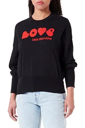 Moschino Roundneck Pullover, Black, 44 da Donna