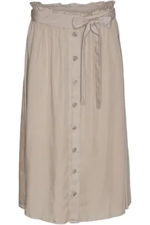 VERO MODA Vmbodil HW Calf Skirt Wvn Gonna, , XL Donna