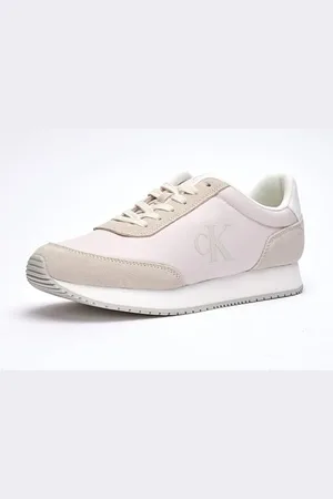 Calvin Klein Donna Sneakers da Runner Laceup Low con Logo, Beige (Lilac Ash/Eggshell), 39